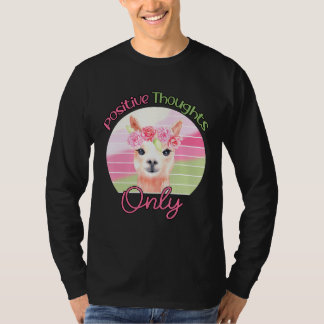 Positive Affirmation Bohemian Llama Positive Thoug T-Shirt