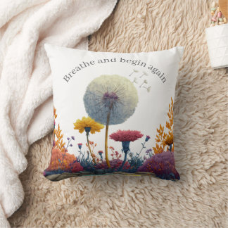 Positive Affirmation Breathe Throw Pillow Friend