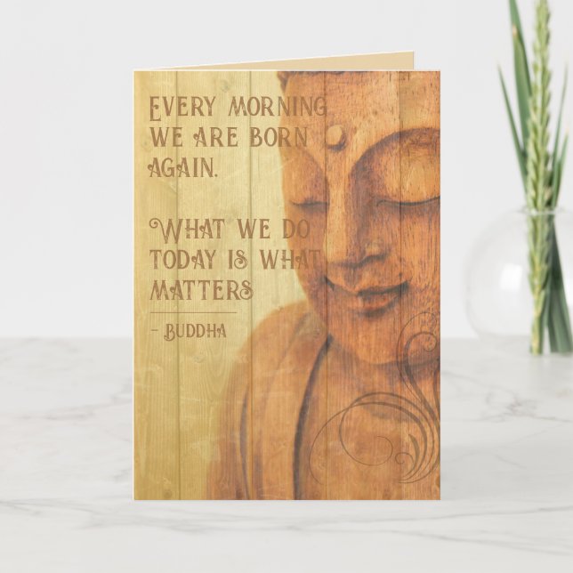 Positive Affirmation Buddhism Mindfulness Quote Card (Front)