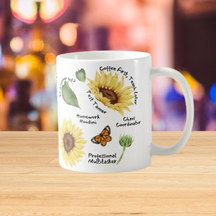 Positive Affirmation Gift with Bright Sunflower Coffee Mug