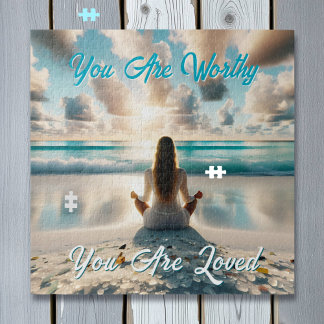 Positive Affirmation | I am Worthy of Love Jigsaw Puzzle