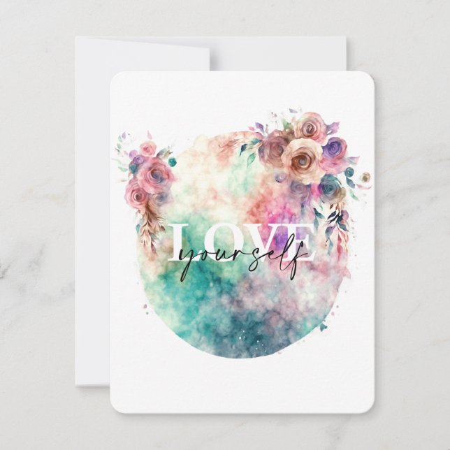 Positive affirmation - Love yourself Holiday Card (Front)