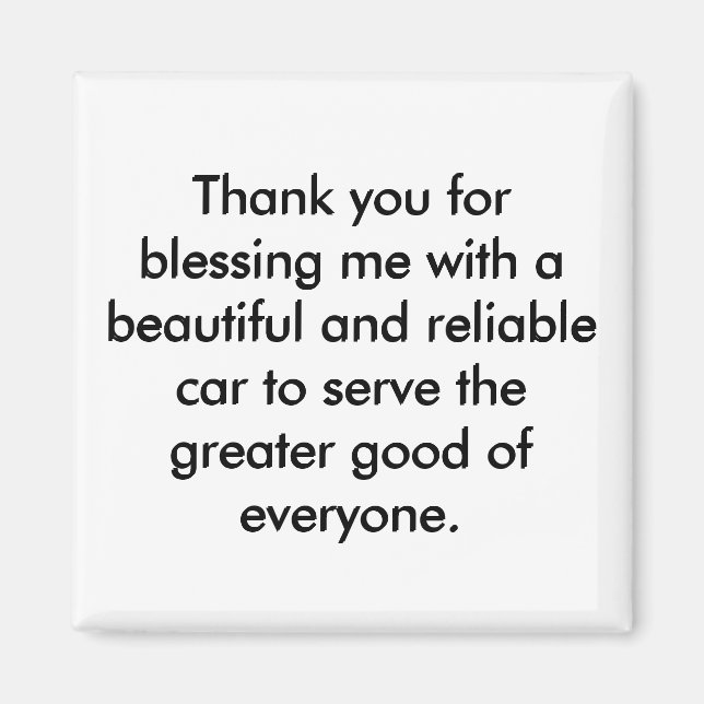 Positive Affirmation Magnet - Gratitude Statement (Front)