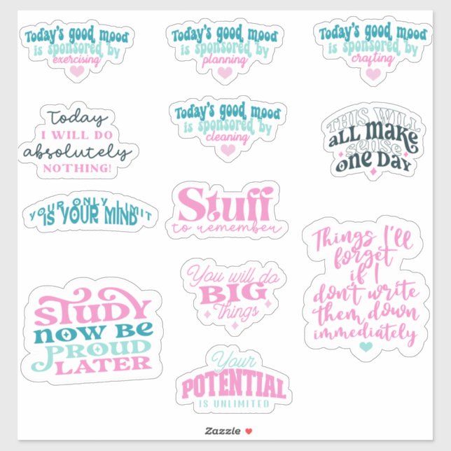 positive affirmation mirror trendy  pack set of  (Sheet)