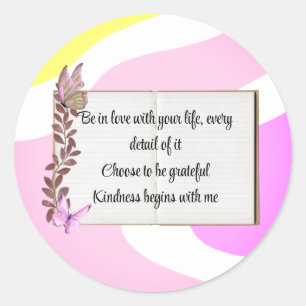 positive affirmation quote classic round sticker