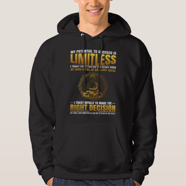 Positive Affirmation Success Buddha Mantra Hoodie (Front)