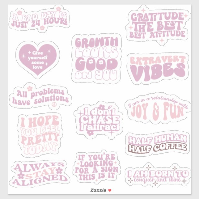 positive affirmation trendy aesthetic retro (Sheet)