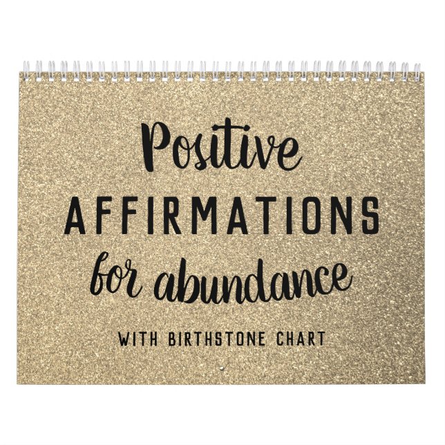 Positive Affirmations Birthstone Glitter Abundance Calendar (Cover)