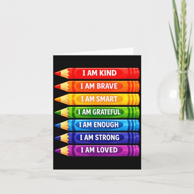 Positive affirmations crayons for kids  card (Front)