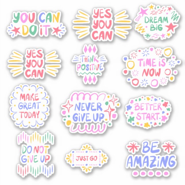 Positive Affirmations Custom-Cut Vinyl Sticker (Front)