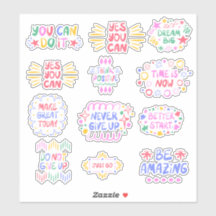 Positive Affirmations Custom-Cut Vinyl Sticker
