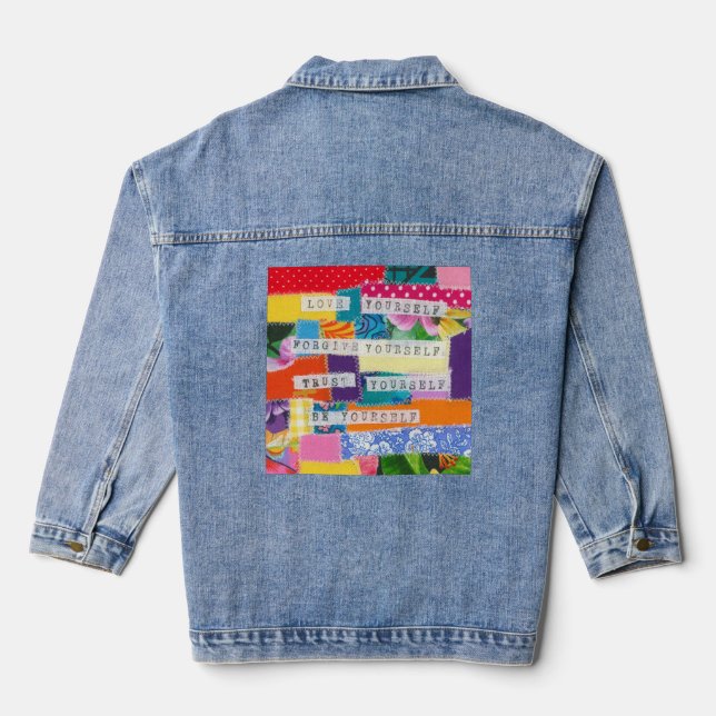 Positive affirmations denim jacket (Back)