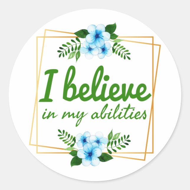 positive affirmations for hard workers classic round sticker (Front)