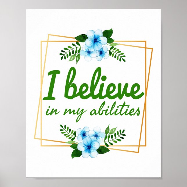 positive affirmations for hard workers poster (Front)