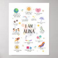 Positive Affirmations for kids, Affirmation Poster