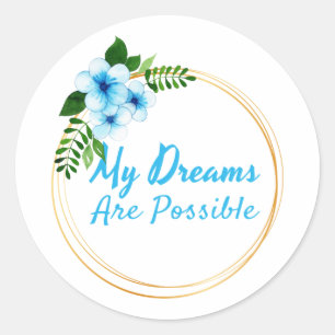 positive affirmations for life acceptance classic round sticker