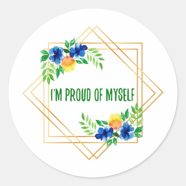 positive affirmations for morning classic round sticker (Front)