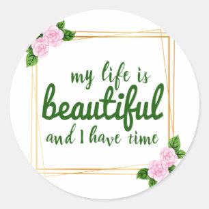 positive affirmations for work and life acceptance classic round sticker