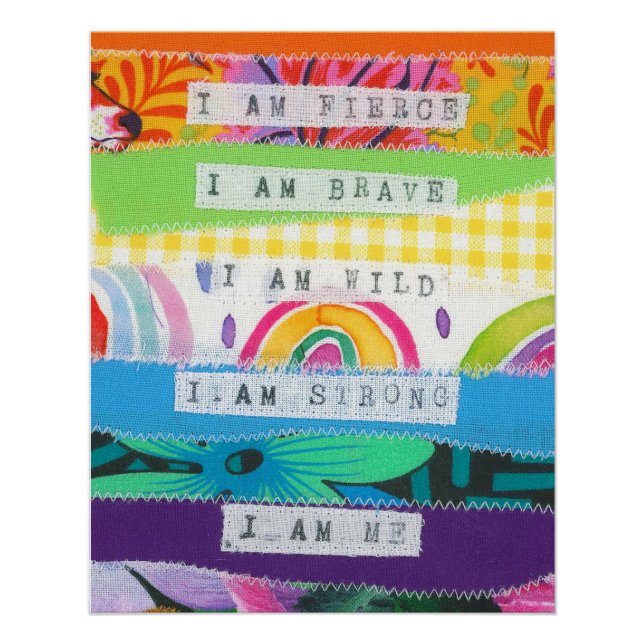 Positive affirmations rainbow stripes poster (Front)
