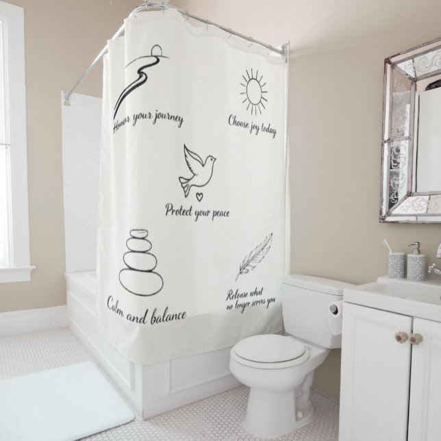 Positive Affirmations Shower Curtain (In Situ)