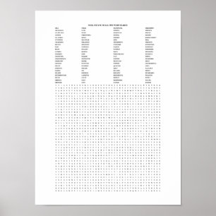 Positive Affirmations Word Search Poster