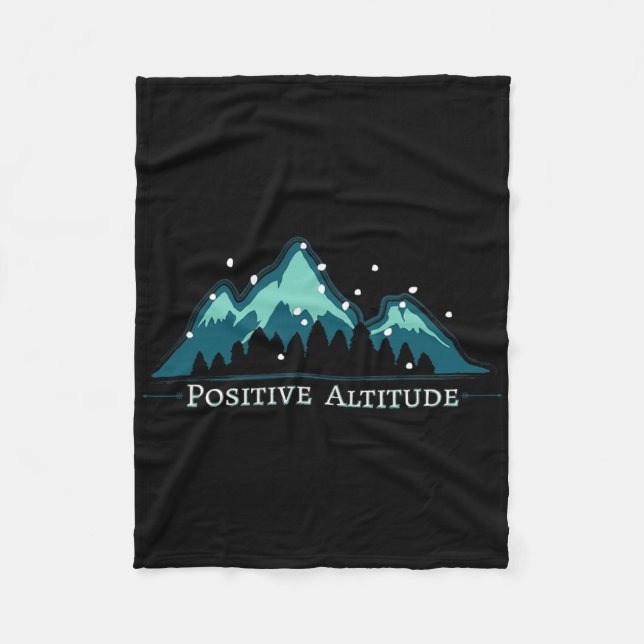 Positive Altitude Mountain Climbing  Fleece Blanket (Front)
