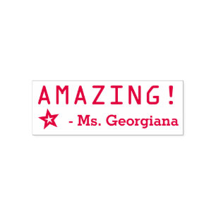 Positive "AMAZING!" Grading Rubber Stamp