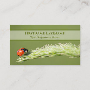 Positive and lucky ladybug for zen and education business card