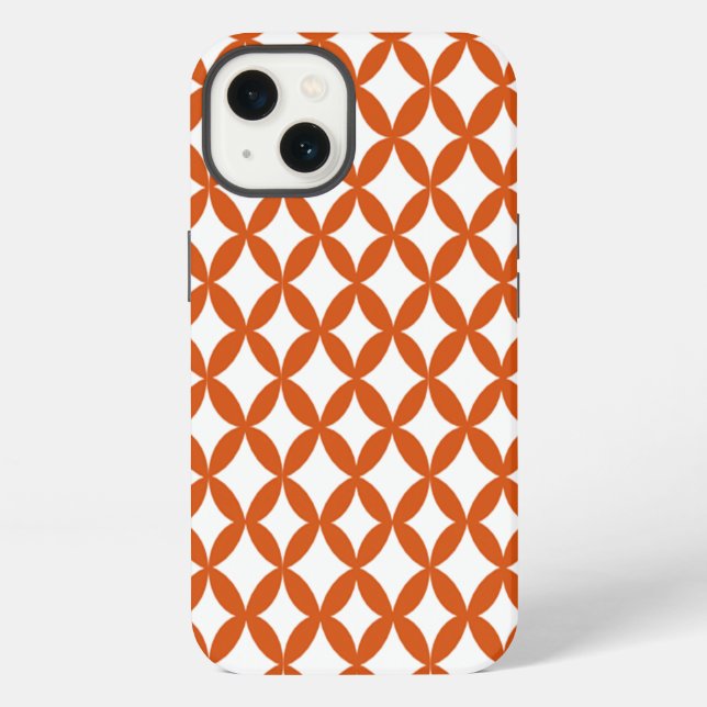 Positive and Negative Space Burnt Orange iPhone Case (Back)