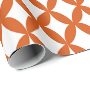 Positive and Negative Space Burnt Orange Wrapping Paper