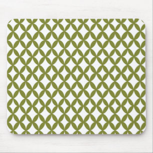 Positive and Negative Space Olive Green Mouse Mat