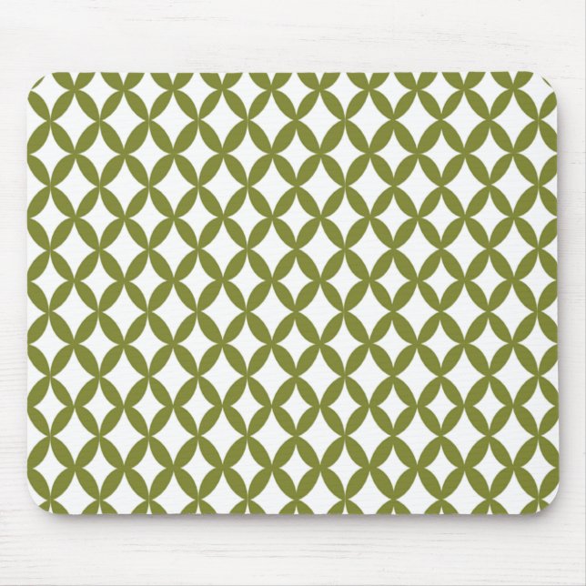 Positive and Negative Space Olive Green  Mouse Mat (Front)
