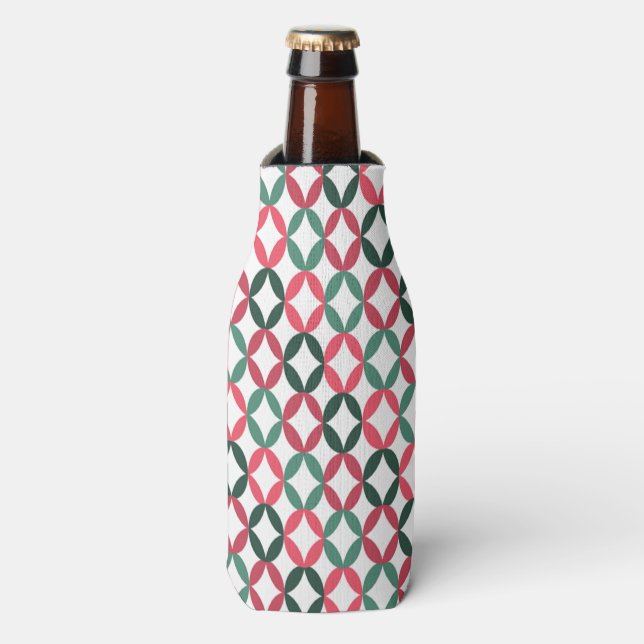 Positive and Negative Space - Teal and Pink Bottle Cooler (Bottle Front)