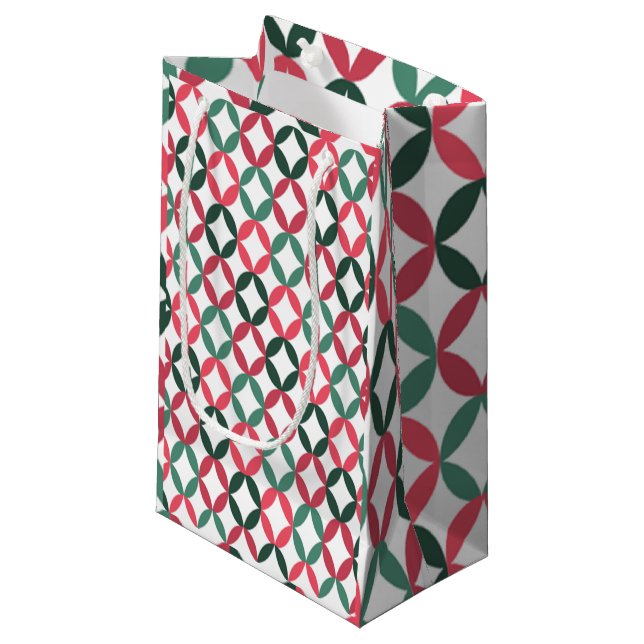 Positive and Negative Space - Teal and Pink Small Gift Bag (Front Angled)