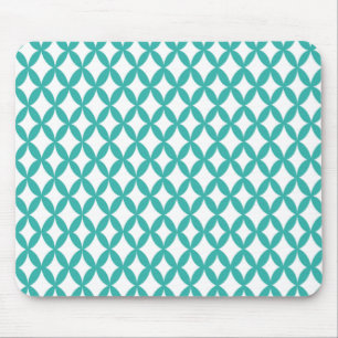 Positive and Negative Space Teal Mouse Mat