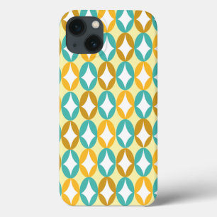 Positive and Negative Space - Turquoise and Yellow iPhone 13 Case