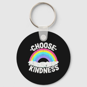 Positive Anti Bullying Rainbow Peace Hippie Choose Key Ring