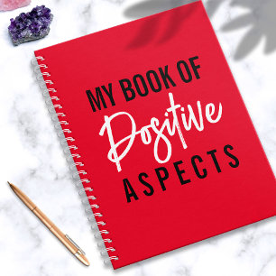Positive Aspects Red Black Calligraphy LOA Noteboo Notebook