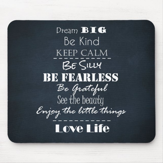 Positive Attitude Affirmations Quotes Mouse Mat (Front)