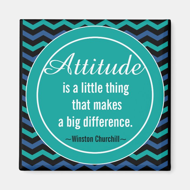 Positive Attitude Churchill Quotation Motivational Magnet (Front)