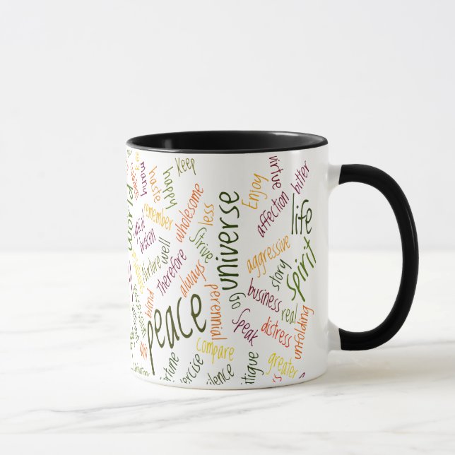 Positive attitude Desidera(R)ta word-art Mug (Right)