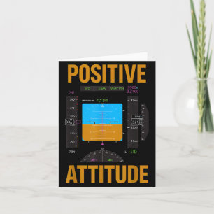 Positive attitude funny pilot aviation instrument card