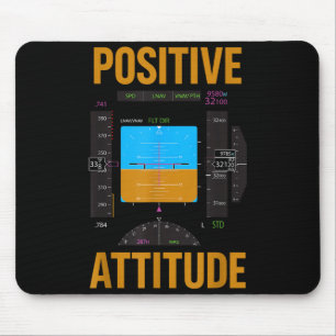 Positive attitude funny pilot aviation instrument mouse mat