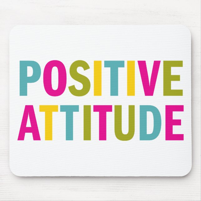 Positive Attitude in bright colours Mouse Mat (Front)