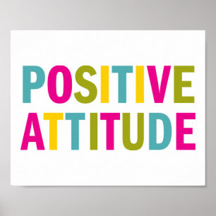 Positive Attitude in bright colours Poster