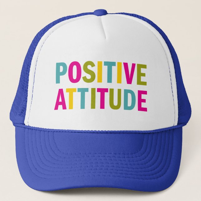 Positive Attitude in bright colours Trucker Hat (Front)