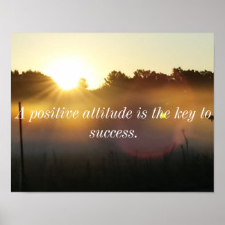 Positive Attitude Inspirational Sunrise Poster