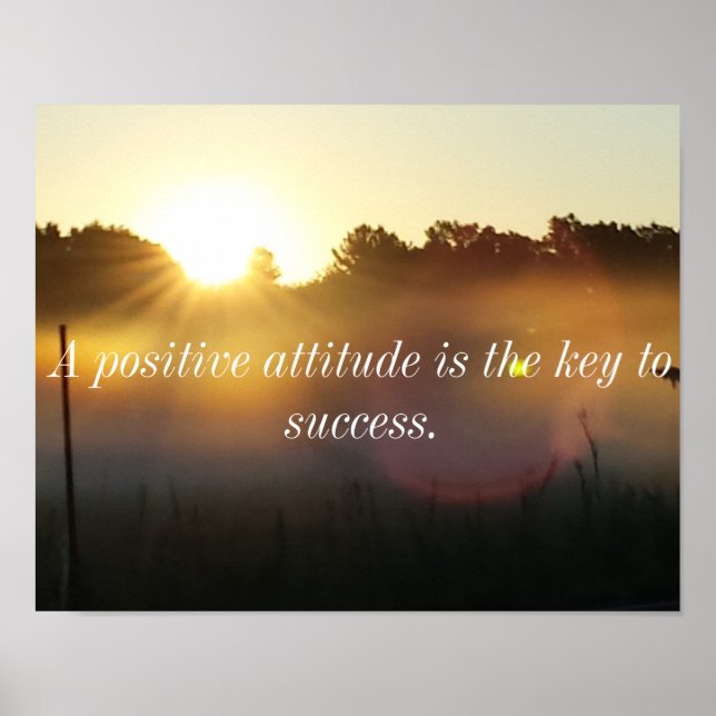Positive Attitude Inspirational Sunrise Poster (Front)