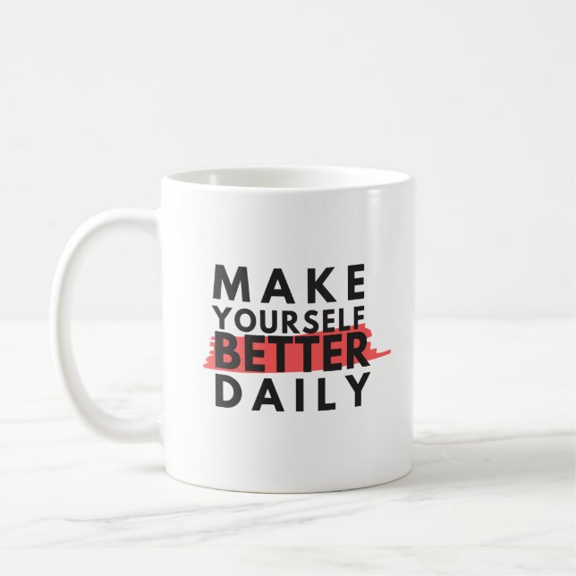 positive attitude motivational positive words coffee mug (Left)
