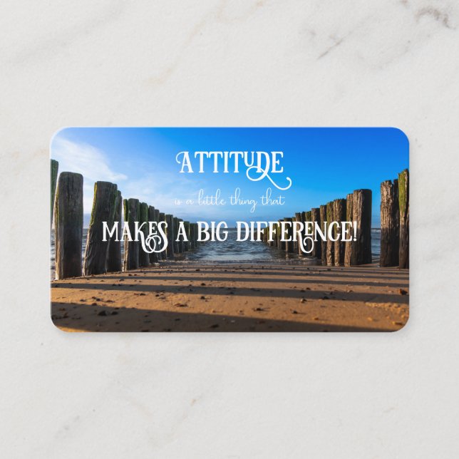 Positive attitude motivational quote life coaching business card (Front)